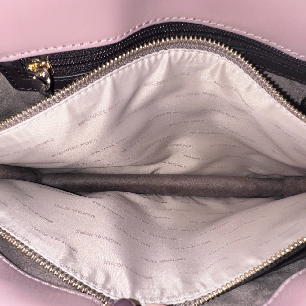 Michael Kors Tatiana Medium Leather Satchel- Turffle/Mushroom NWOT MSRP: $398.00 - Picture 14 of 15